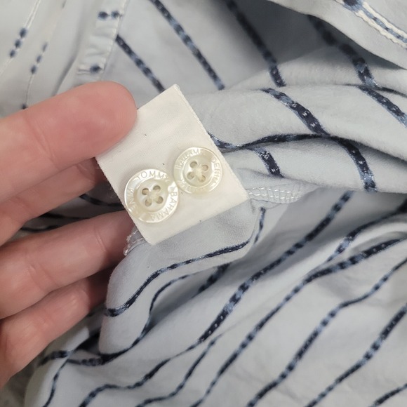 Tommy Bahama Denim Men's M Long Sleeve Dress Shirt Blue Striped Design - Picture 8 of 12